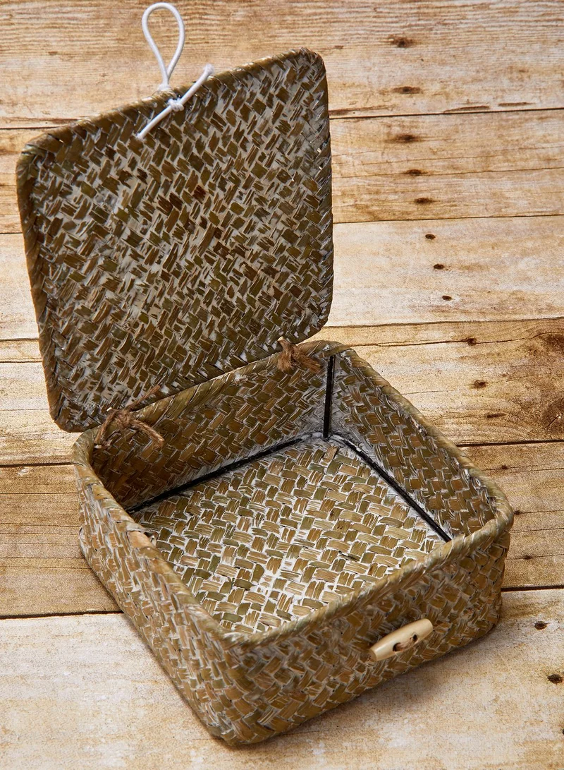 Sass & Belle White Washed Straw Box