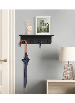 SYOSI Key Holder for Wall Decorative, Entryway Hallway Metal Organizer with 4 Hooks, Perfect, Foyer, Closet, mudroom, Kitchens, and More Black  - Image 5