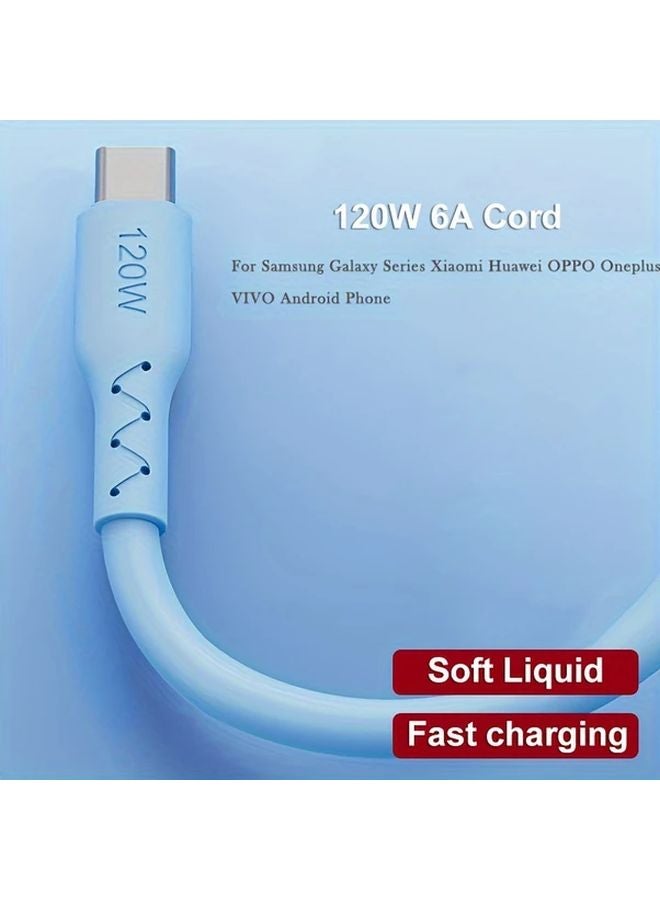 Blue 6A Fast Charging USB C Cable 4 92ft for Huawei Xiaomi OPPO VIVO Car - Image 5