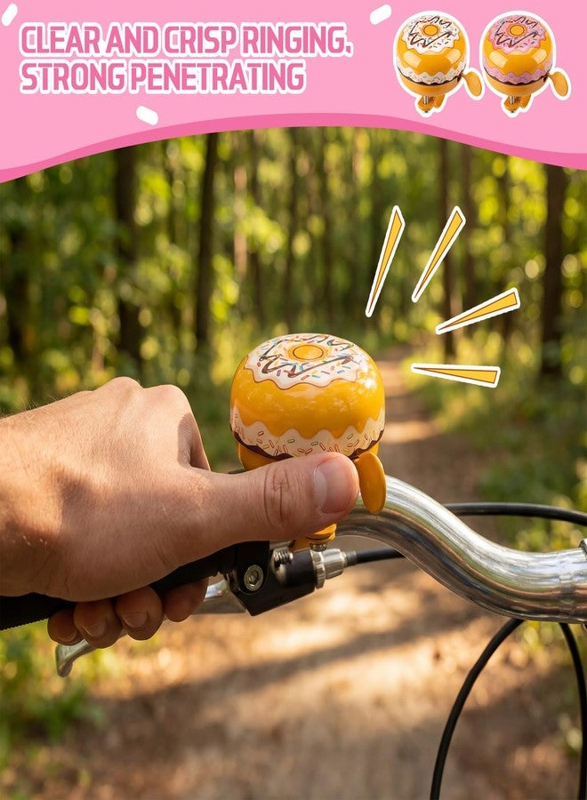 Datanly 4 Pcs Kids Bike Bells Bulk Cute Donut Bicycle Bell with Loud Crisp Sound Aluminum Mountain Bike Accessories Easy Installation for Boys Girls Adults - Image 4