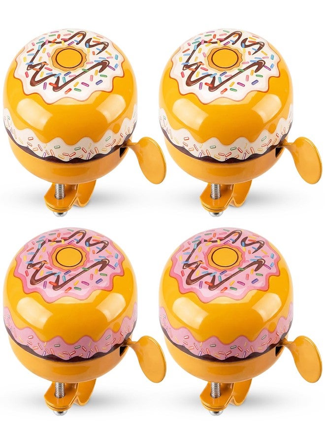 Datanly 4 Pcs Kids Bike Bells Bulk Cute Donut Bicycle Bell with Loud Crisp Sound Aluminum Mountain Bike Accessories Easy Installation for Boys Girls Adults - Image 1
