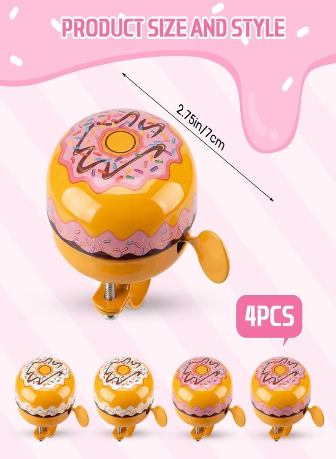 Datanly 4 Pcs Kids Bike Bells Bulk Cute Donut Bicycle Bell with Loud Crisp Sound Aluminum Mountain Bike Accessories Easy Installation for Boys Girls Adults - Image 2