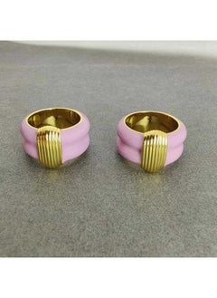 European And American Niche Light Luxury Design Copper Plated 8k True Gold Enamel Color Fashion Elegant Texture White Tower Ring Ring