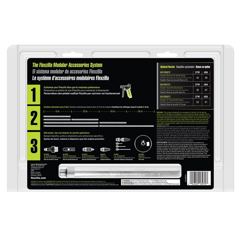 Flexzilla مجموعة مسدس النفخ Flexzilla X1، 10 قطع، زيلاغرين - AG1500FZKIT - Image 3