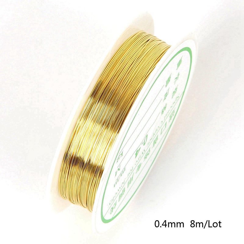 Copper wire shaping wire copper ring wire jewelry wire lead wire winding diy handicraft hairpin material accessories wholesale Gold 0.4MM8 m/roll Gold 0.4MM8 m/roll
