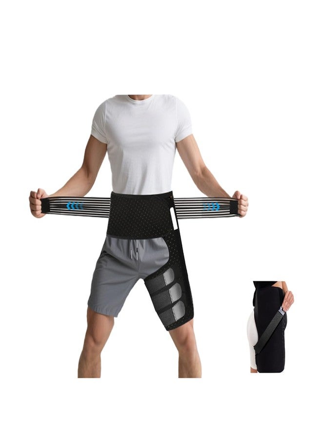 CMRCOYO Thigh Compression Sleeve | Hip & Groin Wrap for Support | Hamstring Compression Sleeve for Women & Men (X-Large, RIGHT LEG) - Image 1