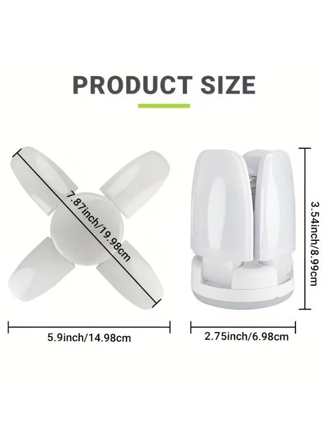 Goolsky 28 واط 6500 كلفن ثريا LED معلقة عالية السطوع - ضوء ميني قابل للطي موفر للمساحة، مزود بـ 4 لمبات LED متينة ومشرقة، مثالي لإضاءة الغرف الصغيرة، مناسب للمنازل والمكاتب وغرف المعيشة - Image 2