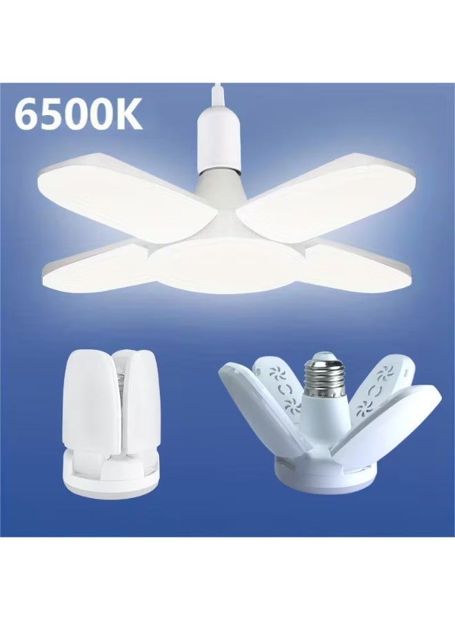 Goolsky 28 واط 6500 كلفن ثريا LED معلقة عالية السطوع - ضوء ميني قابل للطي موفر للمساحة، مزود بـ 4 لمبات LED متينة ومشرقة، مثالي لإضاءة الغرف الصغيرة، مناسب للمنازل والمكاتب وغرف المعيشة - Image 1