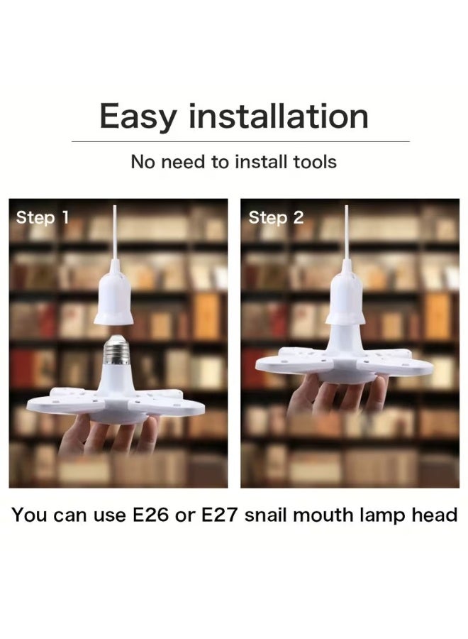 Goolsky 28 واط 6500 كلفن ثريا LED معلقة عالية السطوع - ضوء ميني قابل للطي موفر للمساحة، مزود بـ 4 لمبات LED متينة ومشرقة، مثالي لإضاءة الغرف الصغيرة، مناسب للمنازل والمكاتب وغرف المعيشة - Image 4