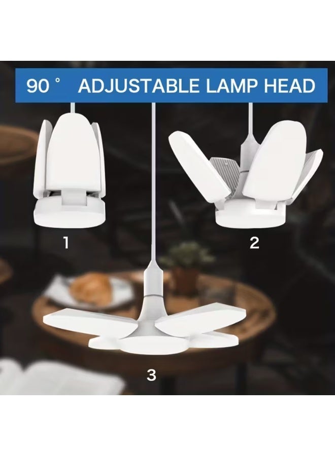 Goolsky 28 واط 6500 كلفن ثريا LED معلقة عالية السطوع - ضوء ميني قابل للطي موفر للمساحة، مزود بـ 4 لمبات LED متينة ومشرقة، مثالي لإضاءة الغرف الصغيرة، مناسب للمنازل والمكاتب وغرف المعيشة - Image 5