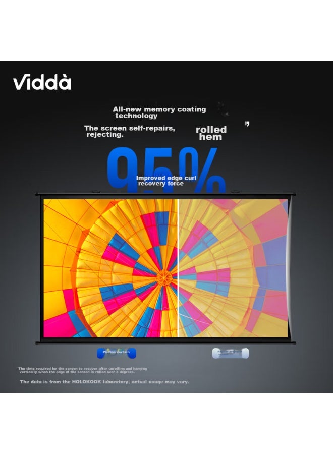 Vidda 100-inch Photon Wall-mounted Projection Screen, Professional Three-color Laser Projection Compatible, Eco-friendly Home Use, Odorless, Suitable For Hisense C2 Series/m2 Pro - Image 2
