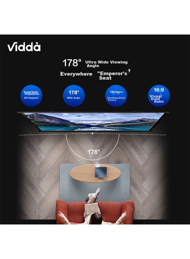 Vidda 100-inch Photon Wall-mounted Projection Screen, Professional Three-color Laser Projection Compatible, Eco-friendly Home Use, Odorless, Suitable For Hisense C2 Series/m2 Pro - Image 3