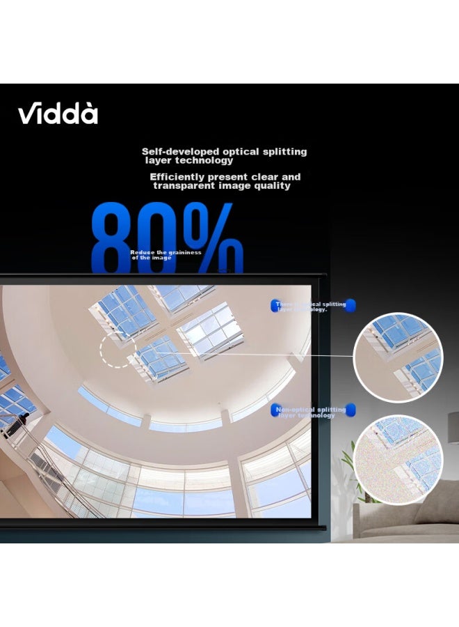 Vidda 100-inch Photon Wall-mounted Projection Screen, Professional Three-color Laser Projection Compatible, Eco-friendly Home Use, Odorless, Suitable For Hisense C2 Series/m2 Pro - Image 4