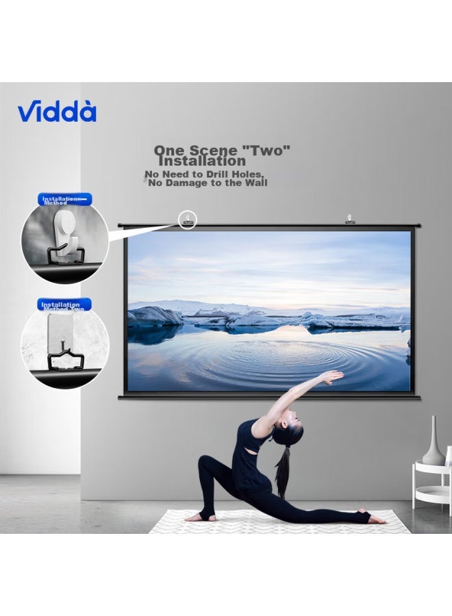Vidda 100-inch Photon Wall-mounted Projection Screen, Professional Three-color Laser Projection Compatible, Eco-friendly Home Use, Odorless, Suitable For Hisense C2 Series/m2 Pro - Image 5
