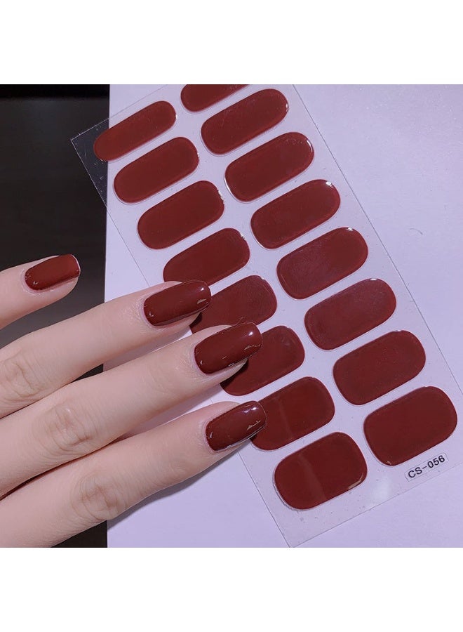 GlamKit 4 Sheets of Nail Stickers, Each Sheet Contains 16 Decals, Full Nail Art Accessories, Nail Wraps Self-Adhesive Pure Color Nail Decals, for Women Girls DIY Nail Art - Image 4