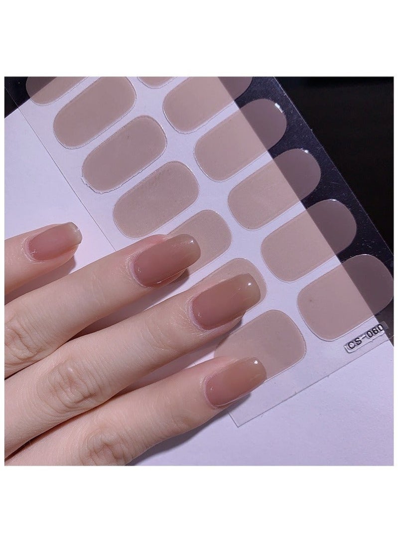 GlamKit 4 Sheets of Nail Stickers, Each Sheet Contains 16 Decals, Full Nail Art Accessories, Nail Wraps Self-Adhesive Pure Color Nail Decals, for Women Girls DIY Nail Art - Image 2