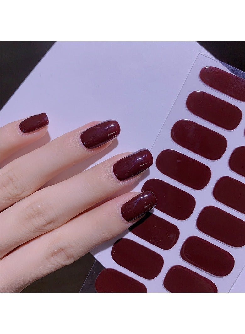 GlamKit 4 Sheets of Nail Stickers, Each Sheet Contains 16 Decals, Full Nail Art Accessories, Nail Wraps Self-Adhesive Pure Color Nail Decals, for Women Girls DIY Nail Art - Image 3