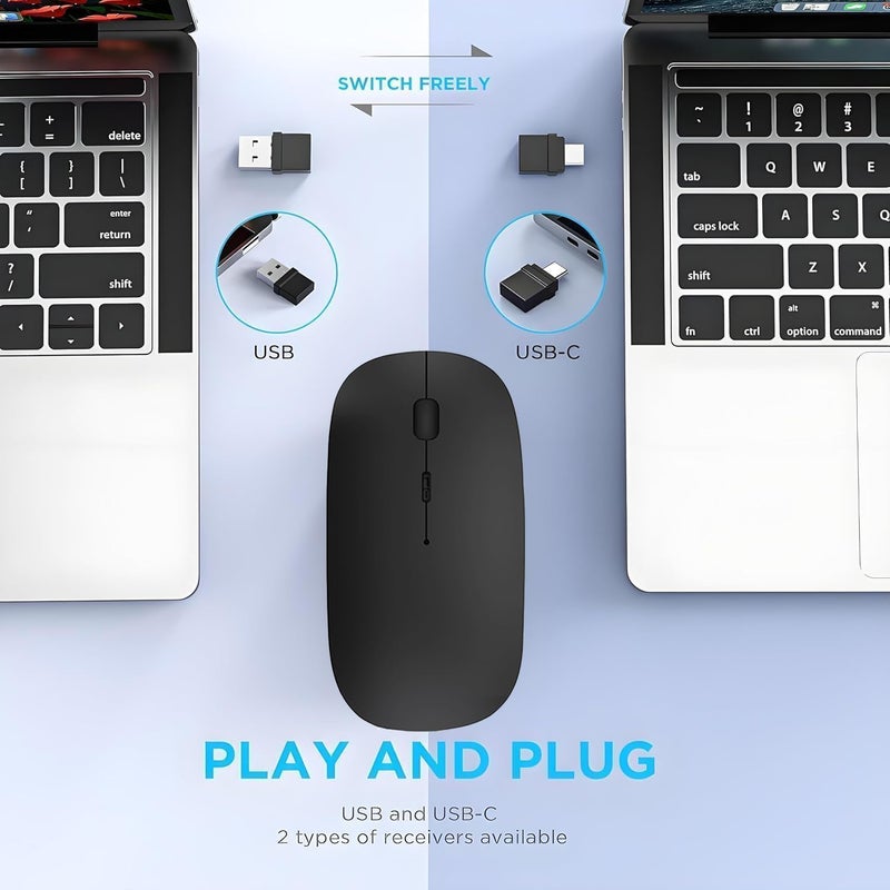 زيرو فأرة لاسلكية قابلة للشحن من لجهاز MacBook Pro/Air، فأرة بلوتوث للابتوب/الكمبيوتر الشخصي/ماك/آيباد برو/الكمبيوتر - Image 2