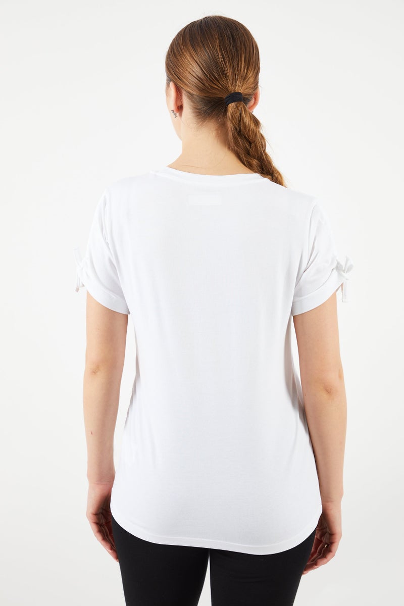Women Sportswear Fit Short Sleeve Running T-Shirts, White