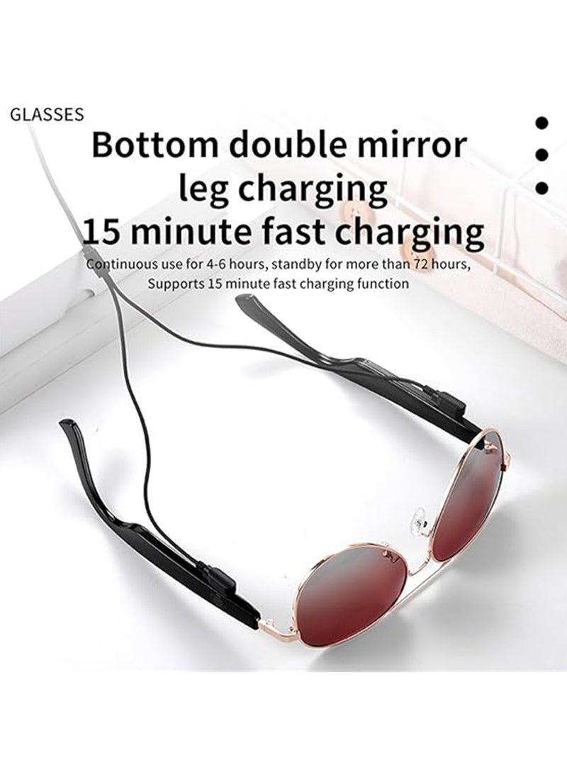Generic MZ01 Smart Bluetooth Glasses for Listening to Music and Talking Sunglasses with UV Protection, Fast Charging, Polarized Lenses for Driving (Blue)  - Image 2