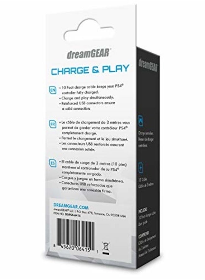 dreamGEAR - dreamGEAR- Playstation 4 Charge and Play Premium Connection Cable- Perfect for Charging DualShock4 Controllers - Image 1