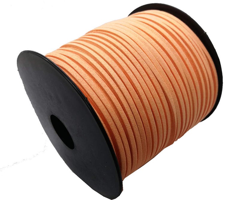 Pamir Tong Faux Leather Cord for Jewelry Making 100 Yards 2.6mm Thin Suede String Rope Orange Bracelet Cords DIY Crafts String for Necklace-Dream Catcher Supplies-Hat- Walking Stick - Image 2
