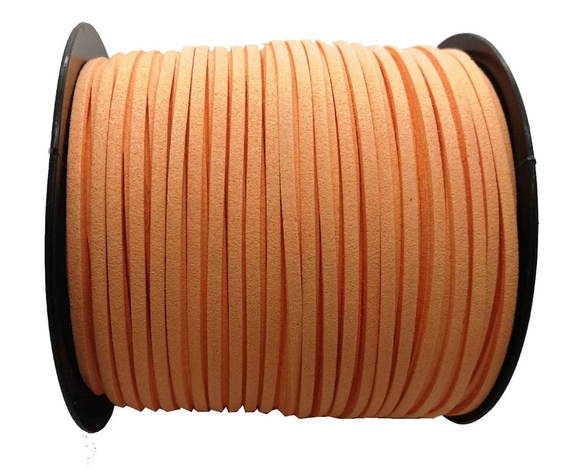 Pamir Tong Faux Leather Cord for Jewelry Making 100 Yards 2.6mm Thin Suede String Rope Orange Bracelet Cords DIY Crafts String for Necklace-Dream Catcher Supplies-Hat- Walking Stick - Image 1