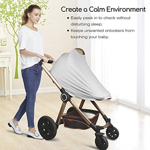 Kefee Kol Nursing Cover & Baby Nursing Poncho,Multi Use Breastfeeding Cover for CarSeat Canopy, High Seat Cover, Stroller Cover, Shopping Cart Cover,Nursing Scarf for Boy and Girl by Kefee Kol (Grey) - Image 4