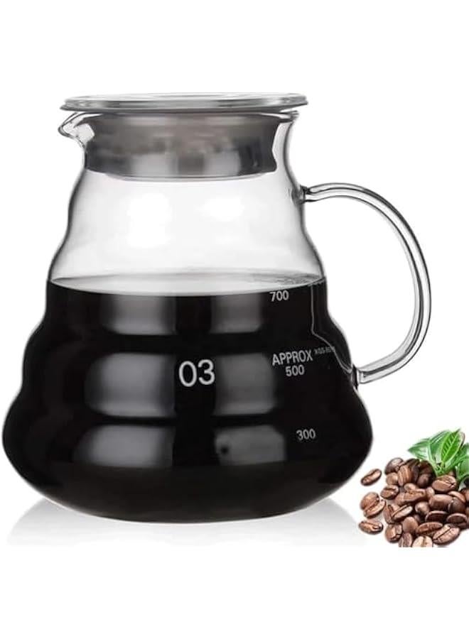 HOOKOR Glass Coffee Server for Drip Coffee Maker, Standard Glass Coffee Carafe, Coffee Pot with Lid, Clear Coffee Pot, 600ml,Gift Present (800ml) - Image 1