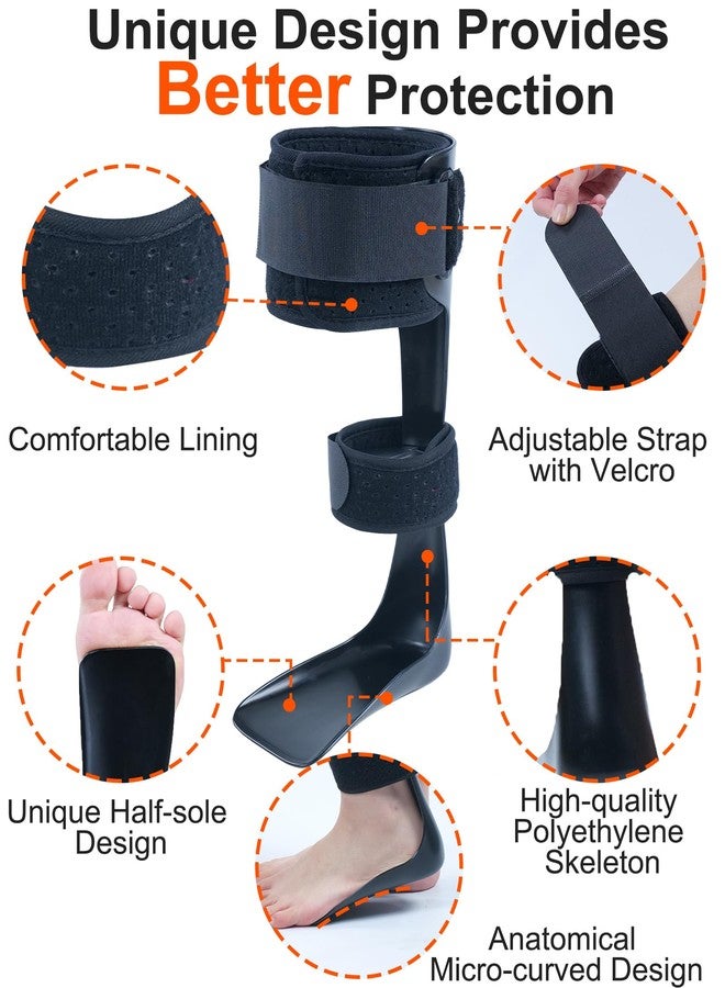 Furlove AFO Drop Foot Brace, Half-Sole Foot Drop Brace with Stroke, MS, Hemiplegia, Lightweight Ankle Foot Orthosis for Natural Gait, Fits in Shoes for Men & Women (Right, M) - Image 2
