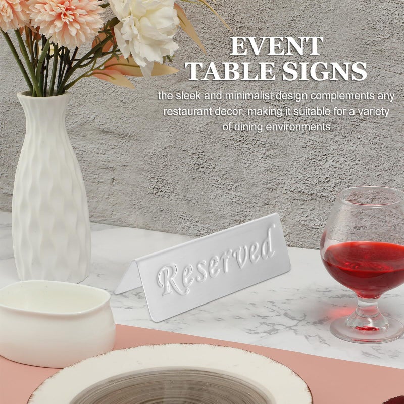 Stainless Steel Double Sided Table Reservation Sign for Restaurant Dinner Parties and Weddings - Image 4