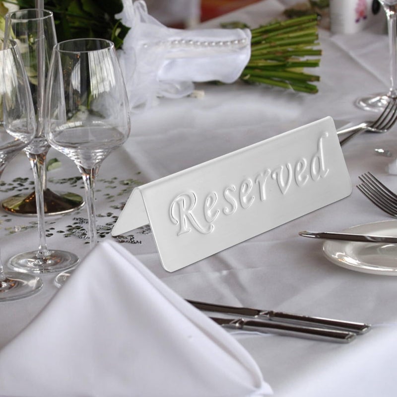 Stainless Steel Double Sided Table Reservation Sign for Restaurant Dinner Parties and Weddings - Image 5