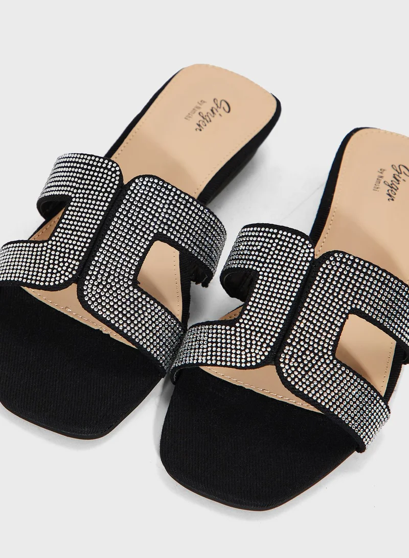 Ginger Embellished Flat Sandals