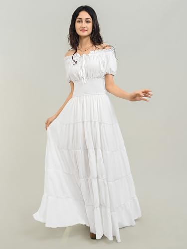 Zhitunemi Renaissance Costume Women Dress: Halloween Costumes Woman 2025 Renaissance Dresses - Halloween Party Theme Events White M - Image 3
