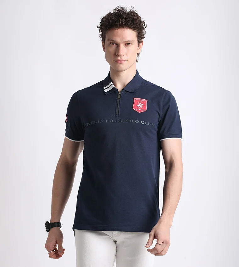 بيفرلي هيلز بولو كلوب تيشيرت بولو بأكمام قصيرة وتفاصيل شعار