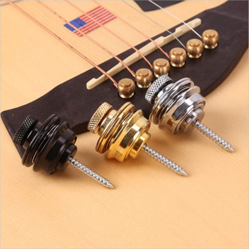 Miwayer Guitar Strap Locks Round Head Heavy Duty Metal Security Straplock, 2 Strap Button & 2 Rubber Block for Electric Acoustic Guitar, Ukulele - Image 4