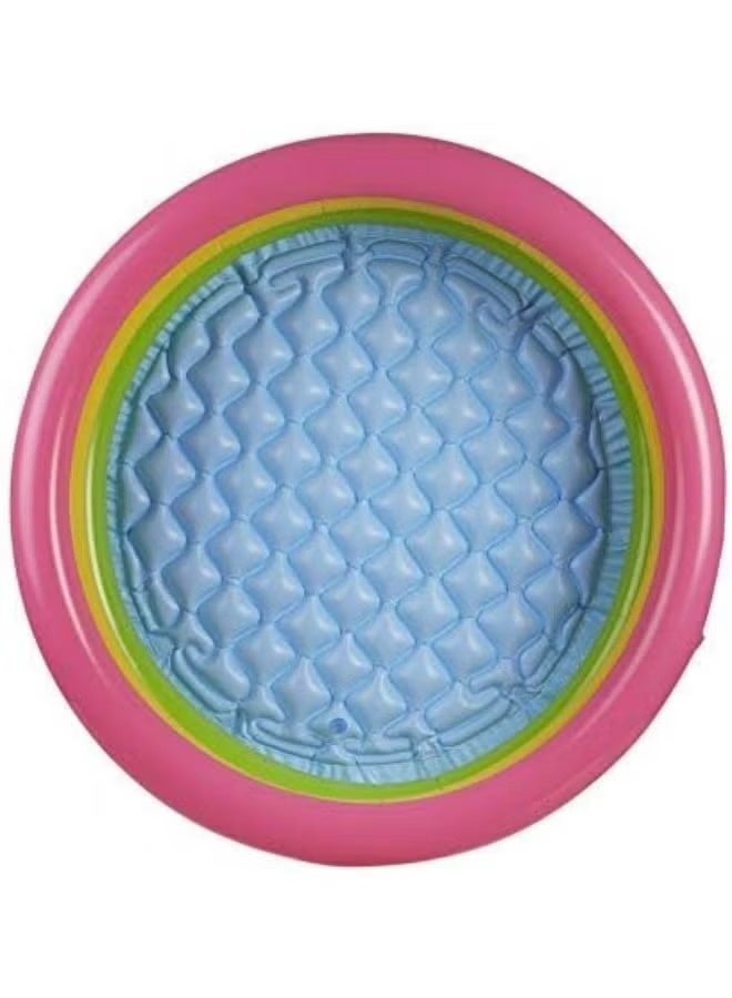 Inflatable Kids Swimming Pool – 3 Ring Baby Paddling Pool with Soft Inflatable Floor, Portable Outdoor Water Play Pool for Toddlers, Backyard Garden Summer Fun Pool - Image 2