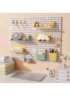 Hihonor 11pcs No-Drill Pegboard Storage Set - Wall & Desktop Organizer for Dorms, Kitchen Accessories, Spice Rack, Pot Holder - Easy Install ABS Resin Shelf with Clip-On Design, Black  - Image 5