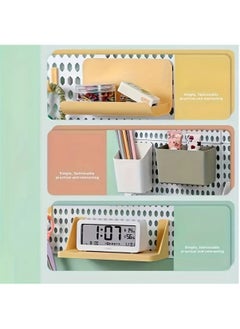 Hihonor 11pcs No-Drill Pegboard Storage Set - Wall & Desktop Organizer for Dorms, Kitchen Accessories, Spice Rack, Pot Holder - Easy Install ABS Resin Shelf with Clip-On Design, Black  - Image 3