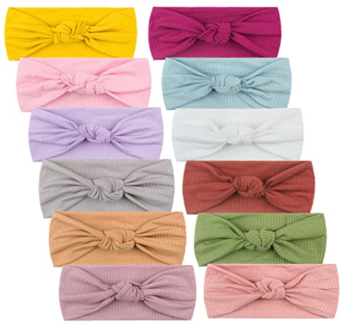 Toptim Baby Bow Headbands Turban Knotted, Girl's Hairbands for Newborn,Toddler and Childrens (Knot 12Pack) - Image 2