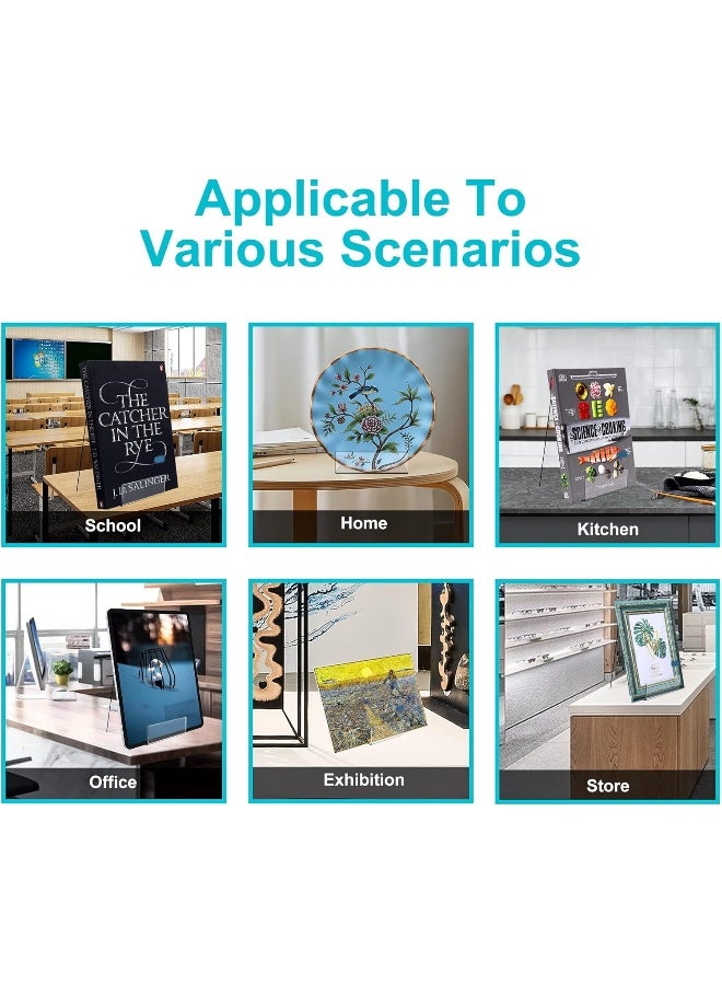 TPGP حامل كتب أكريليك مع حافة، حامل عرض أكريليك شفاف، حامل لوحي شفاف لعرض الصور، الكتب، أوراق الموسيقى، دفاتر الملاحظات، الأعمال الفنية، الأقراص المدمجة، إلخ. (5 قطع كبيرة) - Image 3