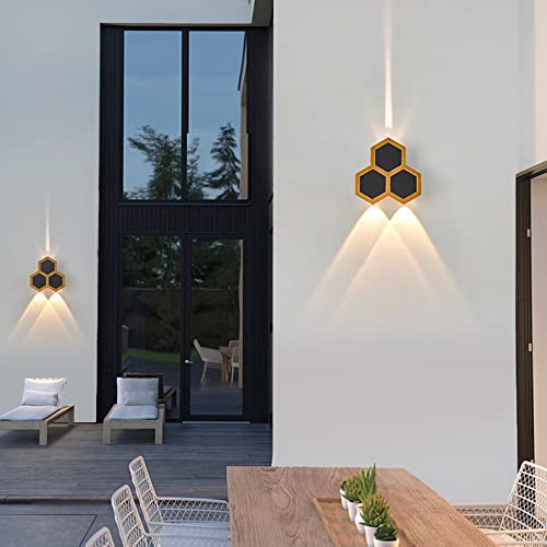 CITRA 3W LED Black Gold Waterproof Outdoor Wall Lamp Up Down Light - Warm White - Image 3