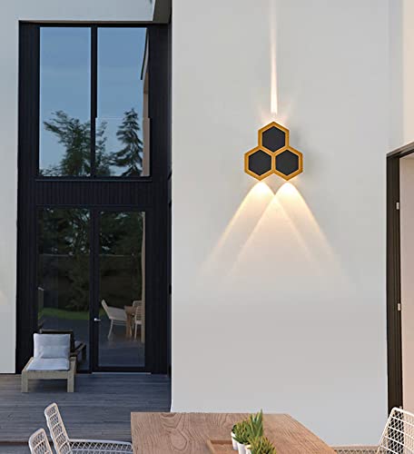 CITRA 3W LED Black Gold Waterproof Outdoor Wall Lamp Up Down Light - Warm White - Image 5