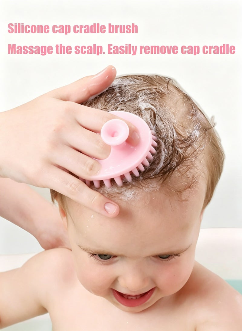 Amanli Baby Hair Brush, Cradle Cap Brush, Baby Hair Comb, Baby Hair Brush and Comb Set for Newborns & Toddlers, Baby Brush Soft Bristles, Ideal for Cradle Cap, Perfect Baby Registry Gift (Pink) - Image 5
