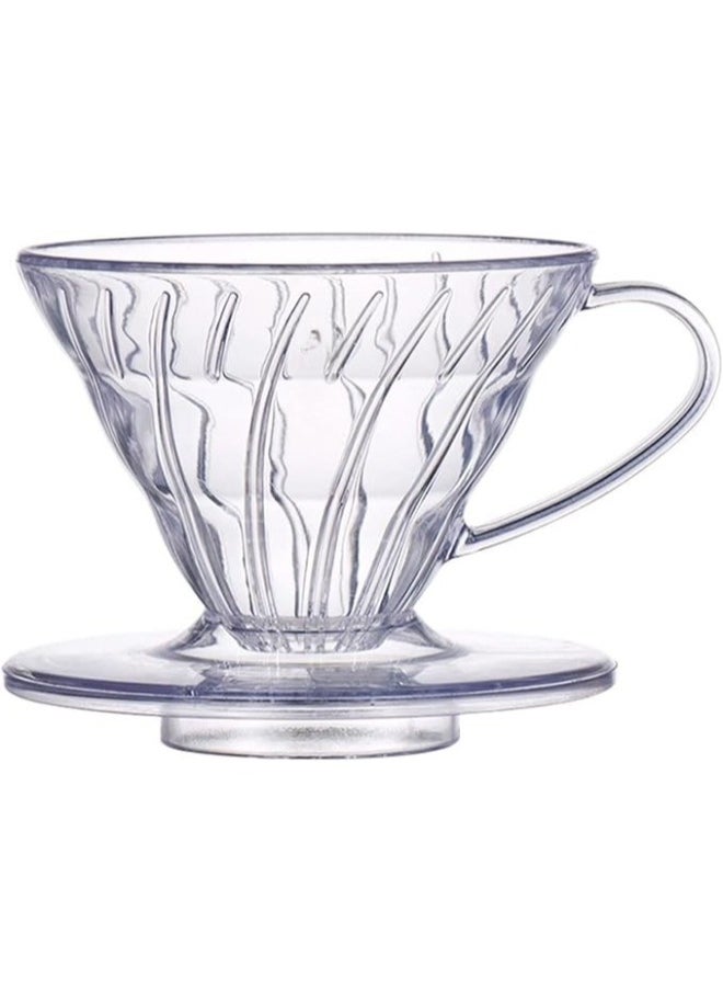 RANK Drip Funnel V60 Clear 01  And 100 Piece Coffee Paper Filter V60 Size 01 White  - Image 2
