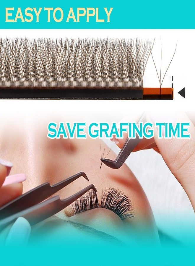 ARISON LASHES W Lash Extensions 3D Eyelash Extensions Volume Premade Fan Individual Lashes Matte Black W Lashes 12 Rows(Brown-3D-W-0.05D-11mm) - Image 4