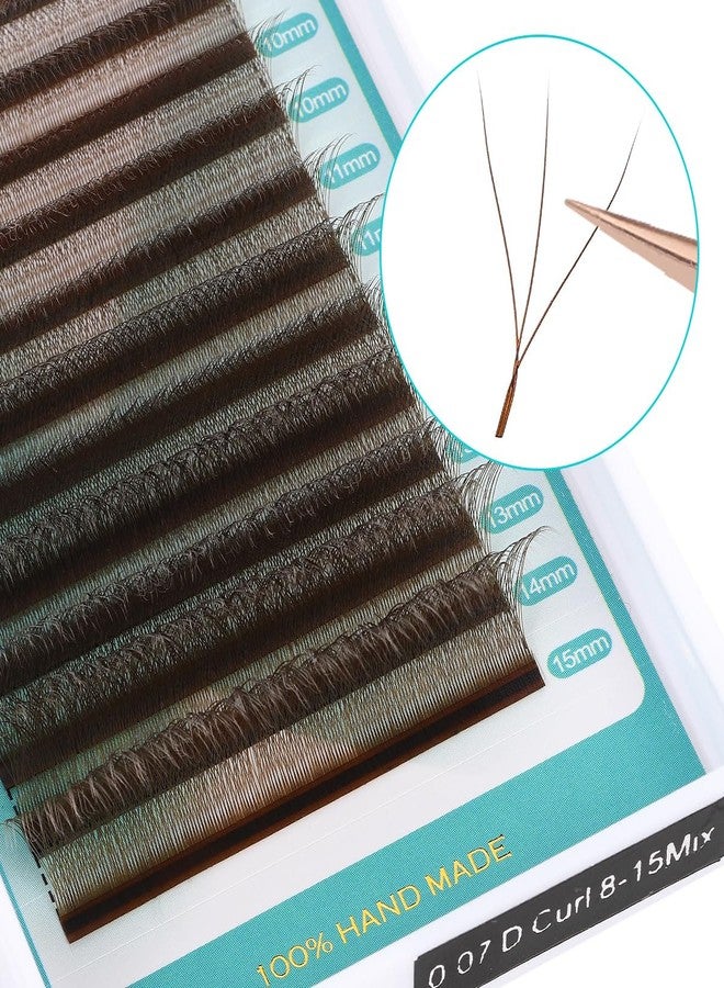 ARISON LASHES W Lash Extensions 3D Eyelash Extensions Volume Premade Fan Individual Lashes Matte Black W Lashes 12 Rows(Brown-3D-W-0.05D-11mm) - Image 5