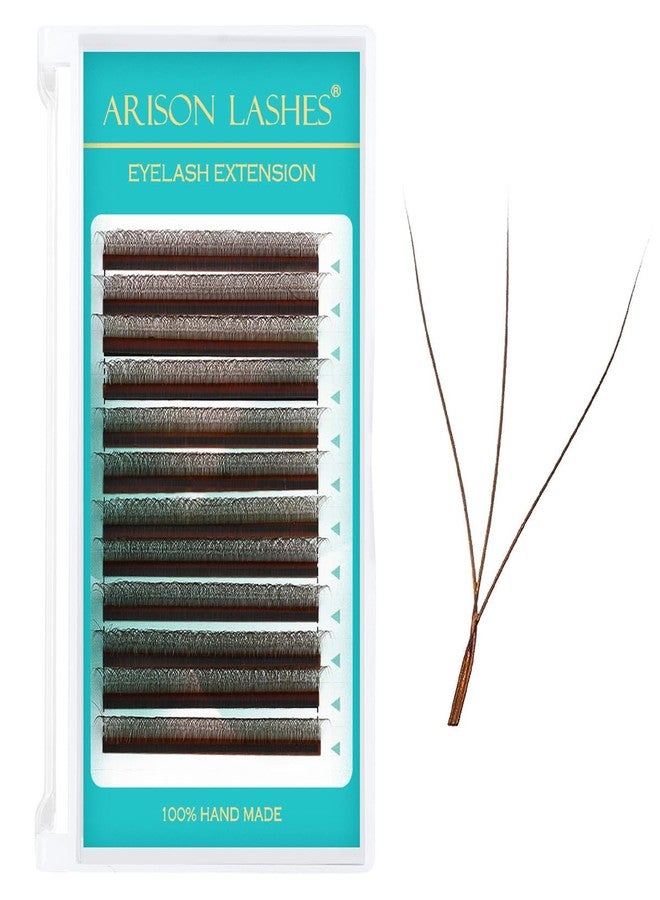 ARISON LASHES W Lash Extensions 3D Eyelash Extensions Volume Premade Fan Individual Lashes Matte Black W Lashes 12 Rows(Brown-3D-W-0.05D-11mm) - Image 1