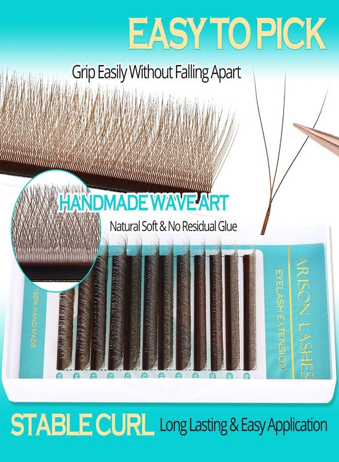 ARISON LASHES W Lash Extensions 3D Eyelash Extensions Volume Premade Fan Individual Lashes Matte Black W Lashes 12 Rows(Brown-3D-W-0.05D-11mm) - Image 3