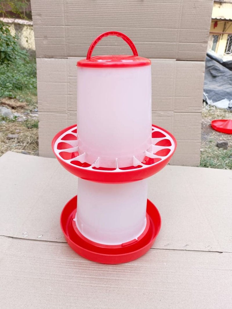 TMW TM&W Plastic Semi Automatic Bird Feeder and Drinker Combo - 6kg Feeder (2pcs) & 6L Drinker (2pcs) for All Birds - Image 5